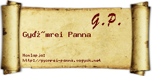 Gyömrei Panna névjegykártya